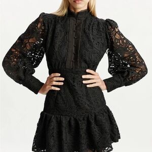 Bardot Black Lace Long Sleeve Dress